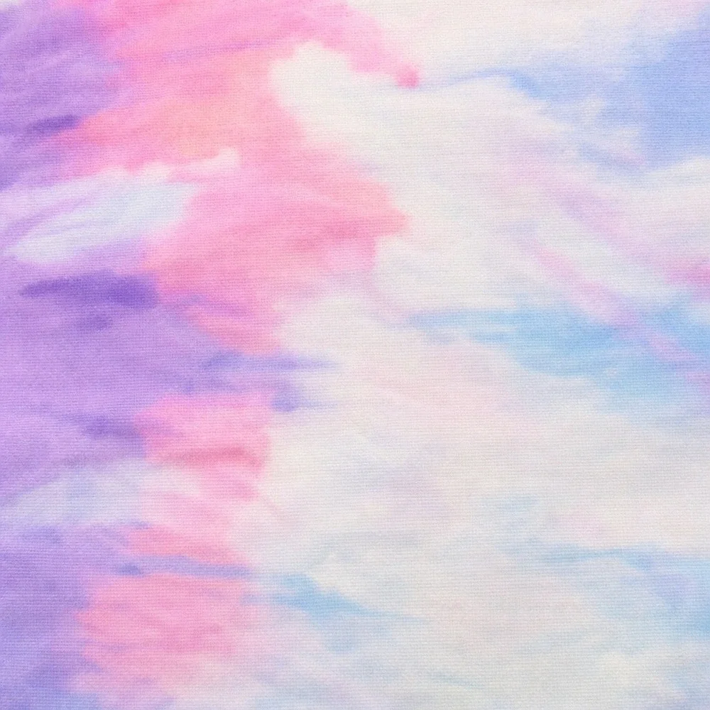 L*Space Beach Towel Tie Dye Purple Blue Cotton Fringe‎ NEW